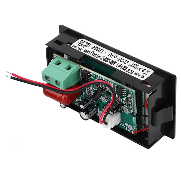 D69-2042 Dobbelt Display Voltmeter Amperemeter AC80-300V 0-50A 0-100A med Strømtransformator Sort