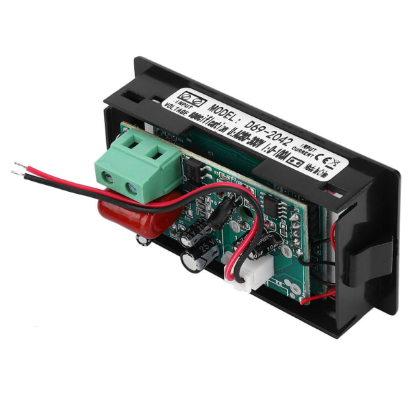 D69-2042 Dual Display Voltmeter Amperemeter AC80-300V 0-50A 0-100A med strømtransformerSort