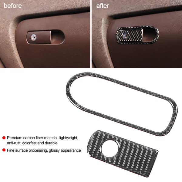 Kolfiber Co-Pilot Förvaringsbox Skydd Trim Passar för VW Touareg 2011-2018