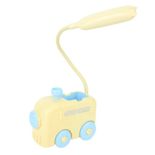 Mini Tog LED Nattbordslampe Øyebeskyttelse Studieleselys USB-lading med Pennholder for Barn Gul