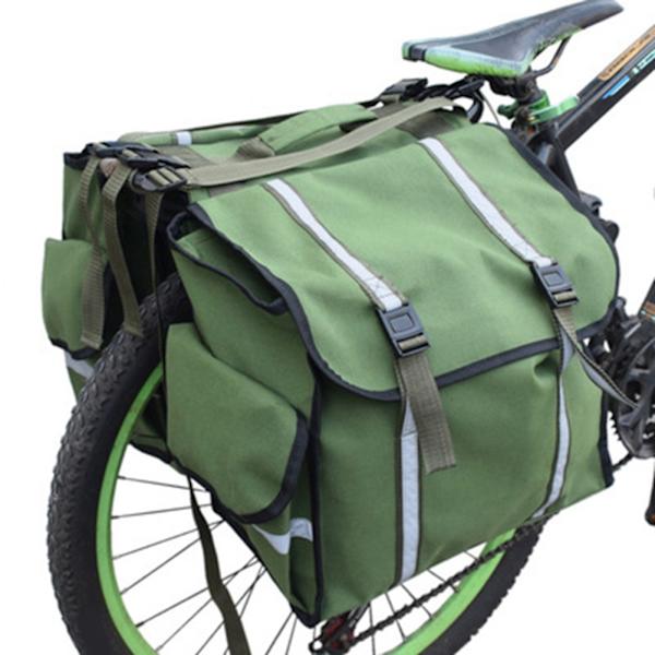 Vandtæt voksbehandlet lærred cykel bagagebærer taske cykeltasker sadeltaske med reflekterende kant