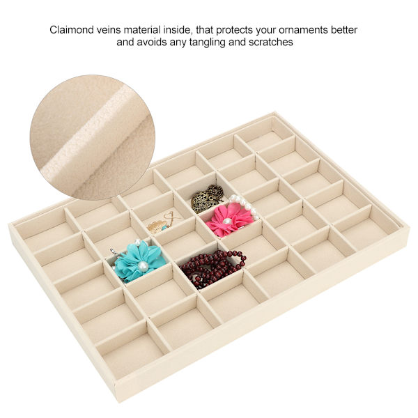 Smykker Display Opbevaringsæske Armbånd Halskæde Ørering Container Organizer (30 Grids Bakke)