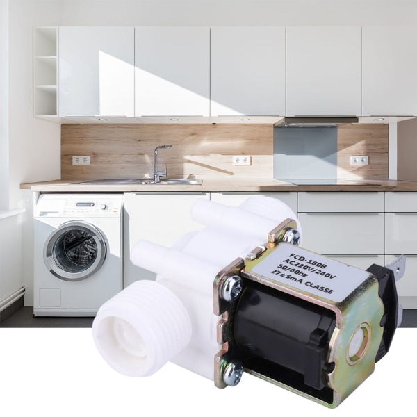 G1/2 NC plast elektrisk magnetventil Normalt stängd Vatteninloppsventil AC220-240V