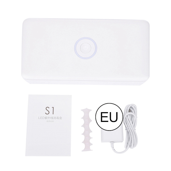 Uppgraderad sterilisator Bärbar sminkverktyg Rengöringssats UV-desinfektionsenhet EU-kontakt