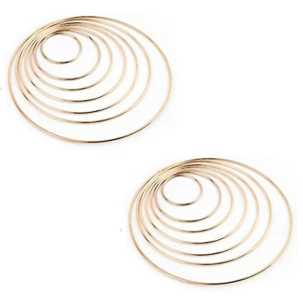 14 stk. 7 Størrelser Metalringe Trådring Metalringe Hoops Til Drømmfangere
