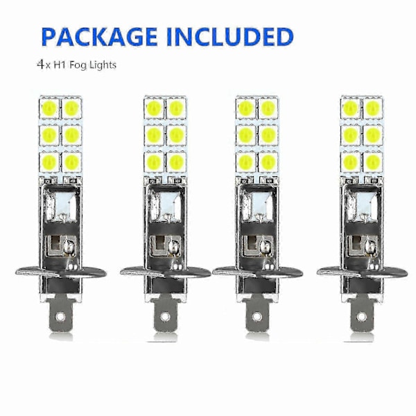 4 KPL H1 6000K Super White 80W LED Ajovalopolttimosarja Sumuajovalo - ya