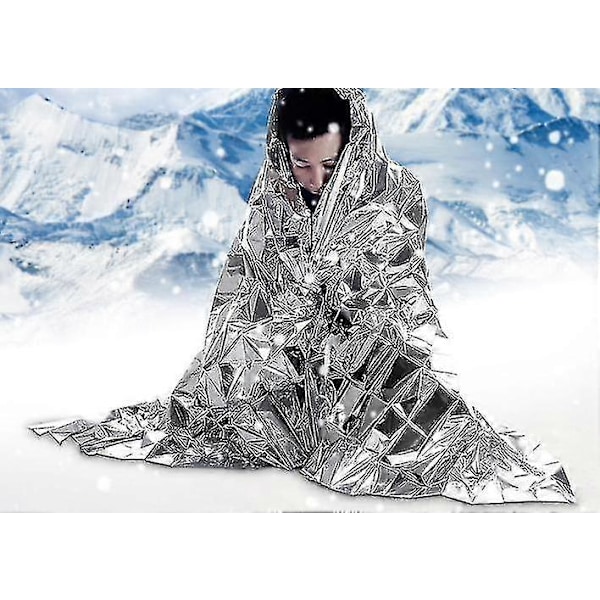 3 st Nödfiltar Hög Silver Reflekterande Mylar Film Folieark Värmefolie Skydd Camping Filt Vandring