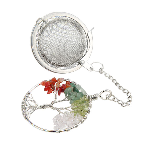 Teinfuser 304 Rostfritt Stål Livets Träd Tesil Teinfuser Kristall Te Avloppsfärgblandning