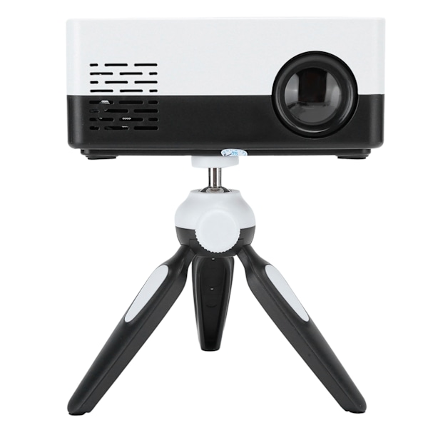 Mini bärbar projektor LED hemmabio videomediaspelare projektor med rack 100‑240V svart vit AU-kontakt