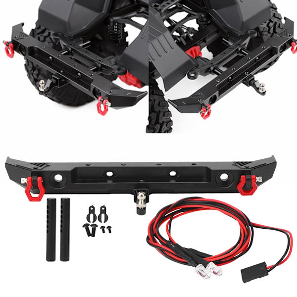 Metall bakre stötfångare med D-ringar Passar för Axial SCX10 III AXI03007 1/10 RC bilmodell