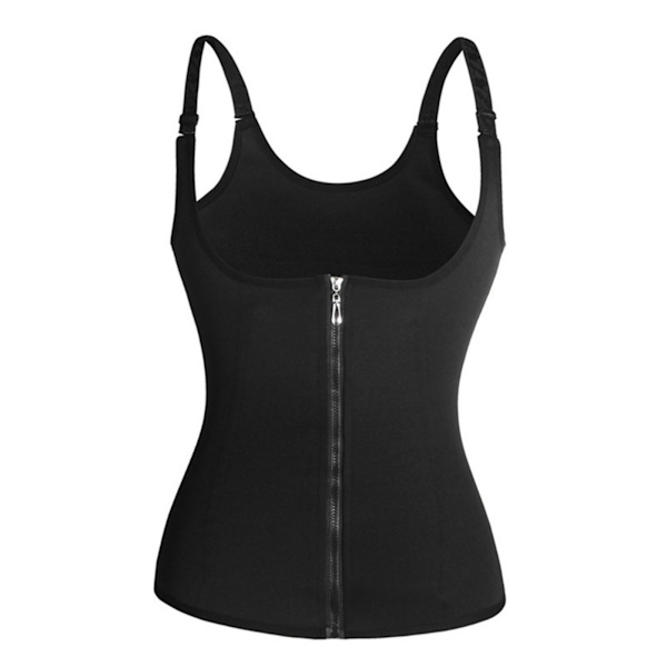 Kvinders underbust korset taljetræning 2 i 1 multifunktionel lynlås foran korsetoverdele til fitness bryllup Cosplay Sort S