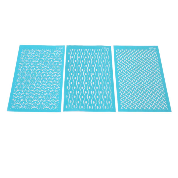 3st Silk Screen Schabloner för Polymer Clay Återanvändbara DIY Silk Screens för papperskort T-shirts Canvasglasögon 219 220 221