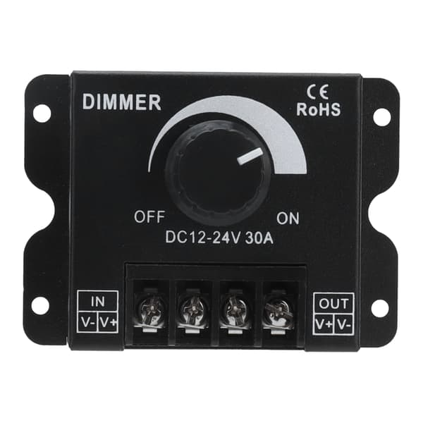 30A LED lysdæmper PWM Unicolor enkeltkanal justerbar dæmpningscontroller DC 12V‑24V