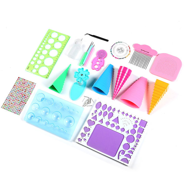 Handgjorda papperskort hantverk Quilling verktygssats pincett pärlor nål DIY scrapbooking tillbehör