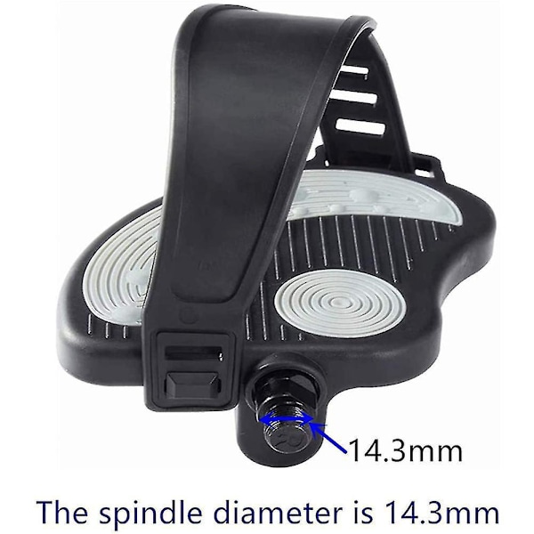 Indendørs spinningcykel pedaler med justerbare stropper, 9/16 tommer
