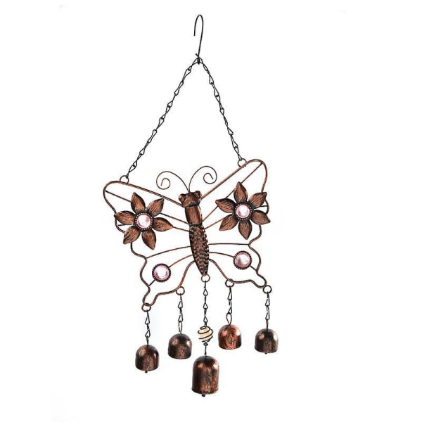 Metal Butterfly Wind Chime for utendørs og innendørs dekorasjon - Sjarmerende hage, uteplass og hagedekor med beroligende klokkespill