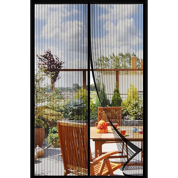 Nät för dörr - Håll insekter ute, robust gardin för fram- och skjutdörrar (35,4x82,7 tum)