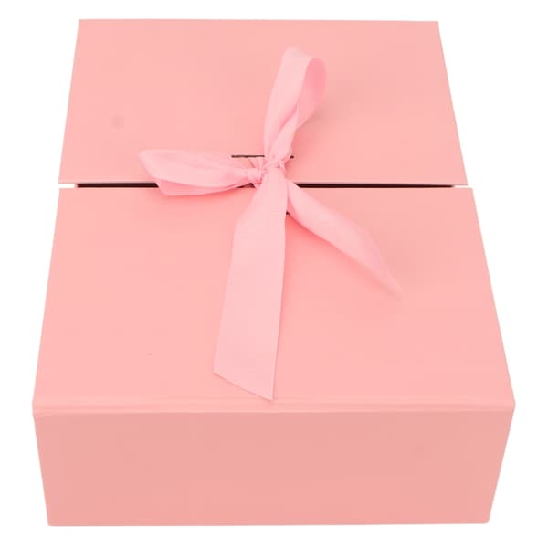 Dubbeldörr presentförpackning rosettdesign återanvändbar extern 26x19x8cm pappersmaterial dekorativ vikbar presentförpackning rosa