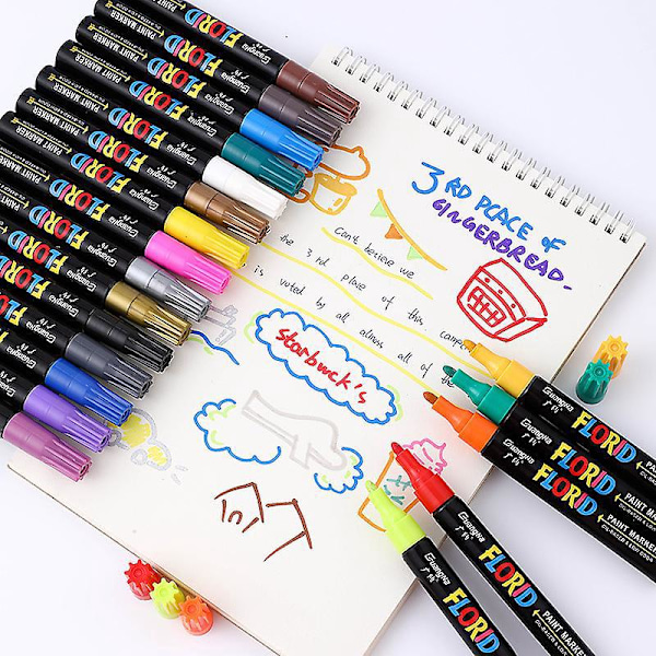20 Farver Akryl Paint Marker Penne, Premium Ekstra Fin Spids Akryl Paint Penne til Træ, Lærred, Sten, Klippemaling, Glas, Keramiske Overflader, DIY