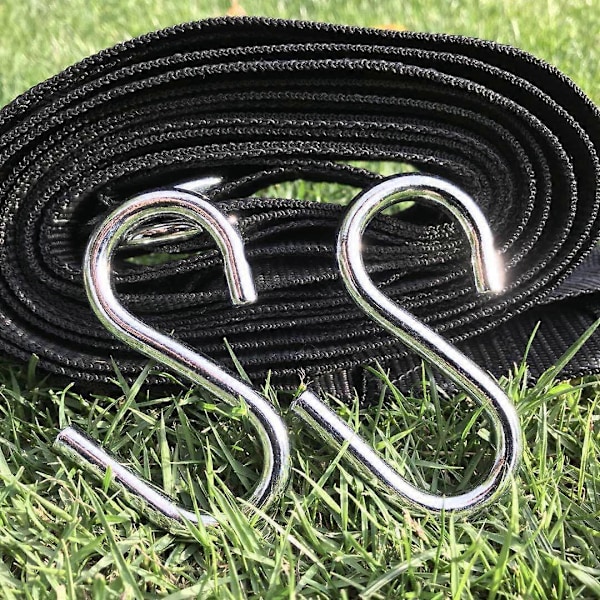 Lastkapacitet 250 kg - hængekøje træmonteringssæt inkl. 2 nylonreb webbing stropper 2,8 m lange 4,5 cm brede og 2 metal S-kroge
