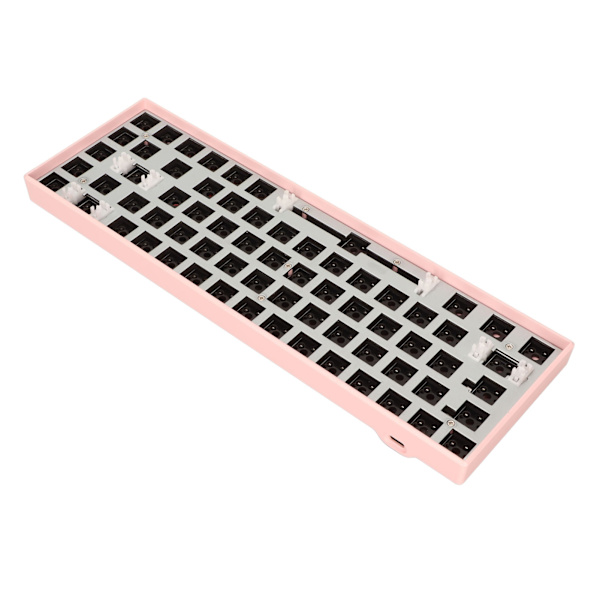 68 Keys Mekaniskt Tangentbord DIY Kit med RGB 5V DC Stöd Trådlöst 2.4G Typ C Trådbunden Bluetooth 3.0 5.0 Hot Swap Tangentbord för IOS Pink
