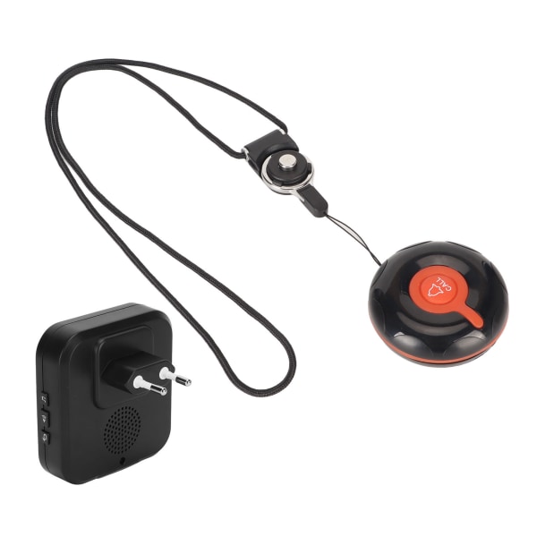 Smart Call System 1 Lähetin 1 Vastaanotin Langaton hoitaja Hakulaite SOS-soittopainike LED-valomuistutuksella 100-240V EU-pistoke
