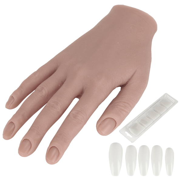 Silikon nagelträningshand flexibel led nagelkonstövningshand böjbar mannekänghänder #03