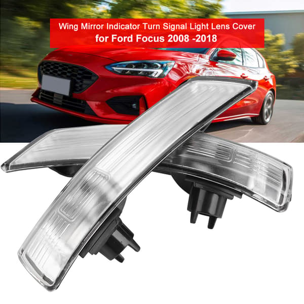 Par med sidespeilindikator blinklys linsedeksel for Ford Focus 2008-2018