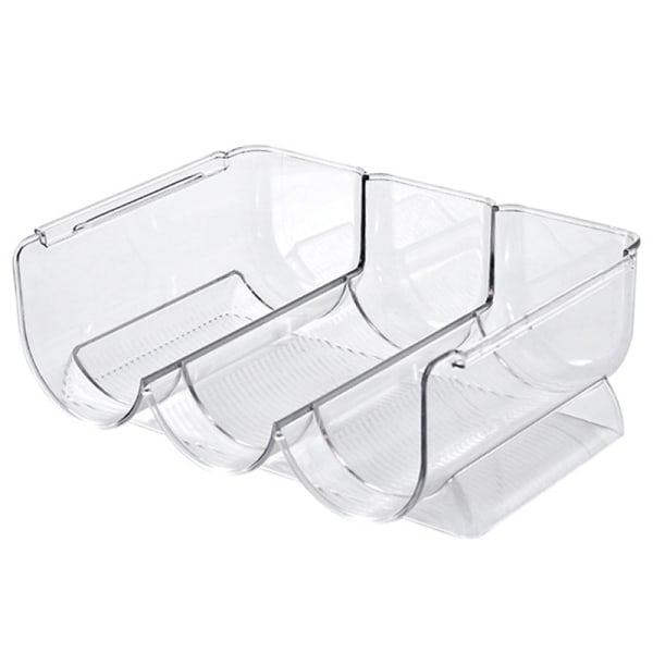 Vinställ Stapelbar Plast Transparent Vattenbjörn Flaskhållare Rack för Hemdisplay 3 Flaskor Transparent
