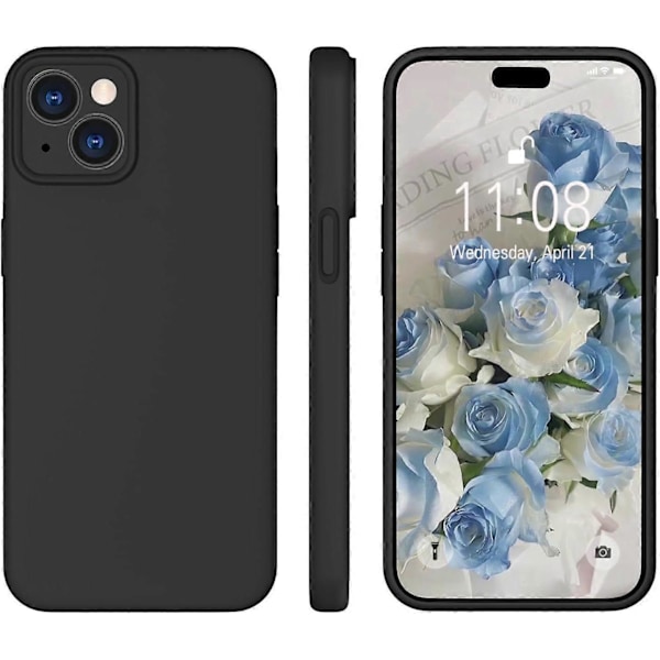 Flytande Silikon Skal, Fullständigt Skyddande Täckt Gel Gummi Slim Stötsäkert Skal med Mikrofiberfoder, för iPhone 15 Case6.1 tum