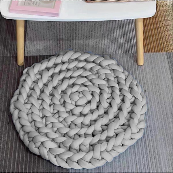 (Grå) 500g/26m Arm Chunky Handstickgarn för Virkning, Andningsbart Fyllningsbomullsgarn, Varmt Tubvirkgarn 2,5cm Tvättbart för DIY Kudde Husdjur