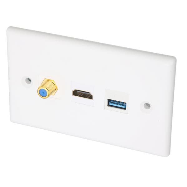 HD Multimedia Interface Ethernet Väggplatta Lödfri HD USB3.0 TV F Typ Väggplatta för Projektor Datorer