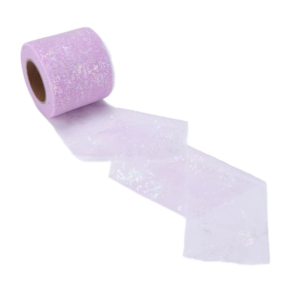 Tyullstoff DIY Håndverk Slitestyrke Symfoni Polyester Lett Bærbar Tyullruller 6cm Lavendel