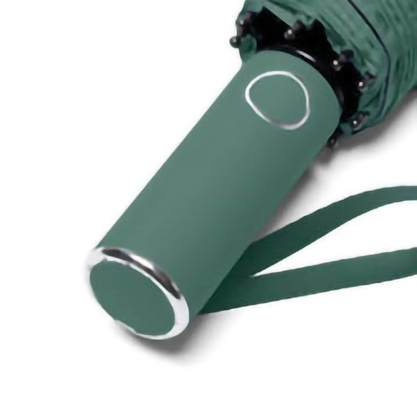 10 förstärkta ben omvänd automatisk paraply vindtät regn och solskydd paraply för resor mörkgrön med LED-lampor