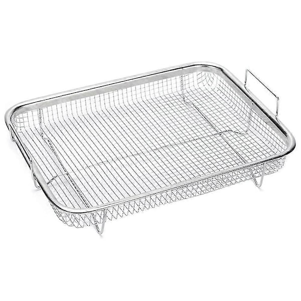 1 stk. Frityrkorg for ovn, grillkurv i rustfritt stål, non-stick nettingkurv, frityrbakke trådkurv