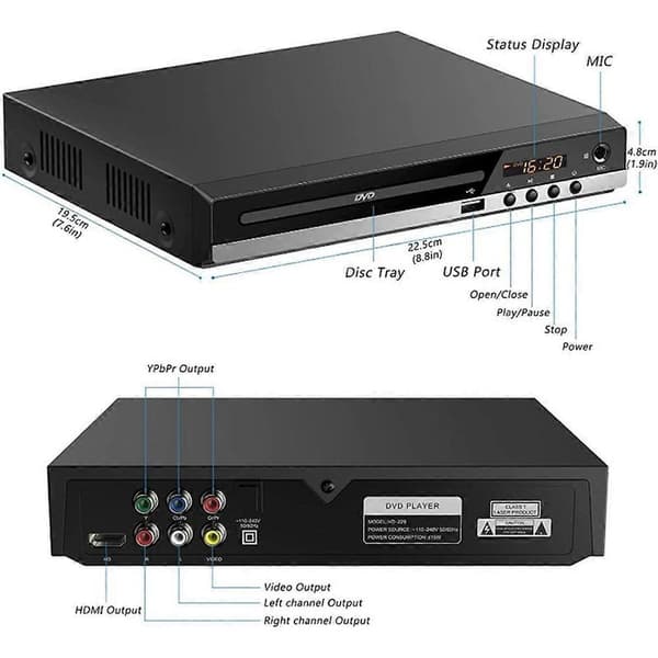1080p HD DVD-afspiller til hjemmet - DVD-etui - EU-stik