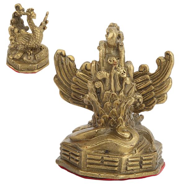 Mässing Fenix Staty Hög Hårdhet Bra Glans Fenix Dekorativa Figurer för Heminredning Samling Display Gåvor
