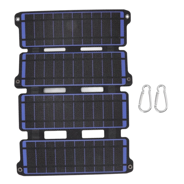 Solpanel Foldbar Monokrystallinsk Silicium 2 USB Udgang Fleksibel ETFE Solpanel 14W 5V Blå