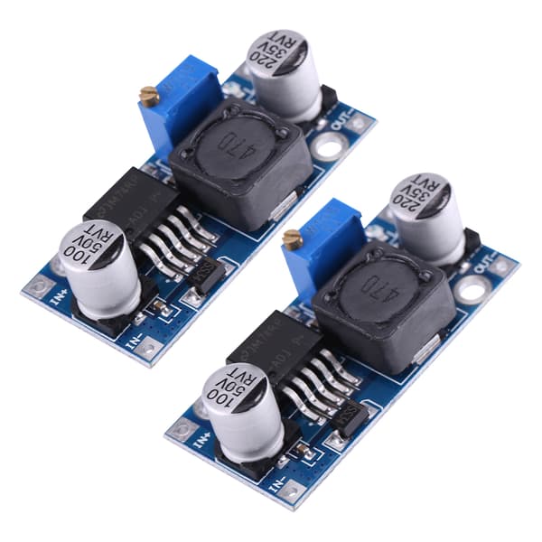 2 stk. DC-DC justerbare nedtrappingsstrømforsyningsmoduler Buck-omformere 3,2V~35V til 1,25V~35V 3A