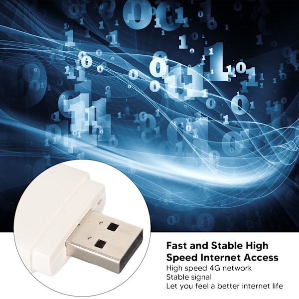 4G USB WiFi 10 enheder forbindelsesunderstøttelse bærbar router mobil WiFi hotspot med Micro SIM-kortslot til telefon hvid