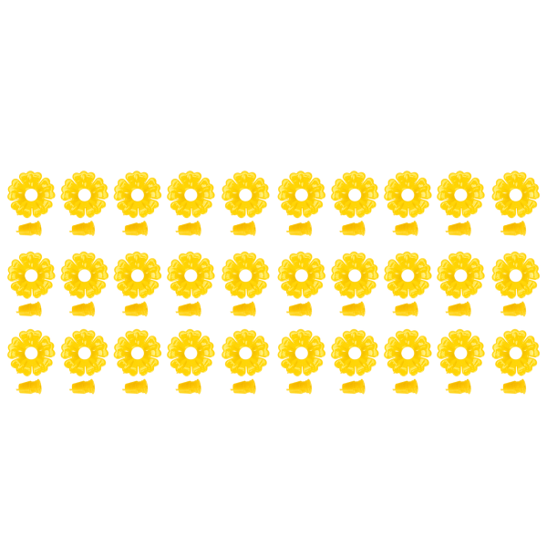 Hummingbird Feeder Flowers - Set med 30 hängande fågelmatningsportar - Trädgårdstillbehör (gul) yellow
