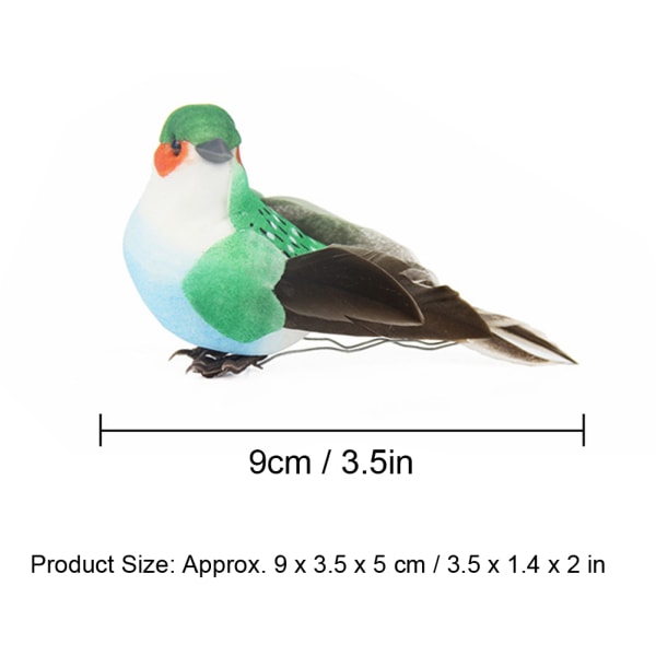12 st Söt konstgjord fjäderfågel Färgglad Simuleringsskum Fågelväxt Trädgårdsdekoration Hantverk