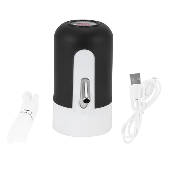 Vattenflaskpump USB-laddning Elektrisk dricksvattendispenserkit för hemkontor svart