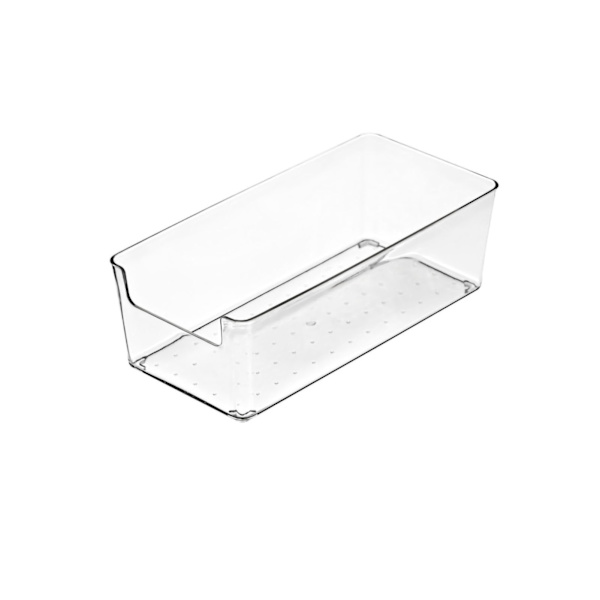 Låda Förvaringsbrickor Slitstark Transparent plast Låda Förvaringslåda för kök Liten rektangellåda