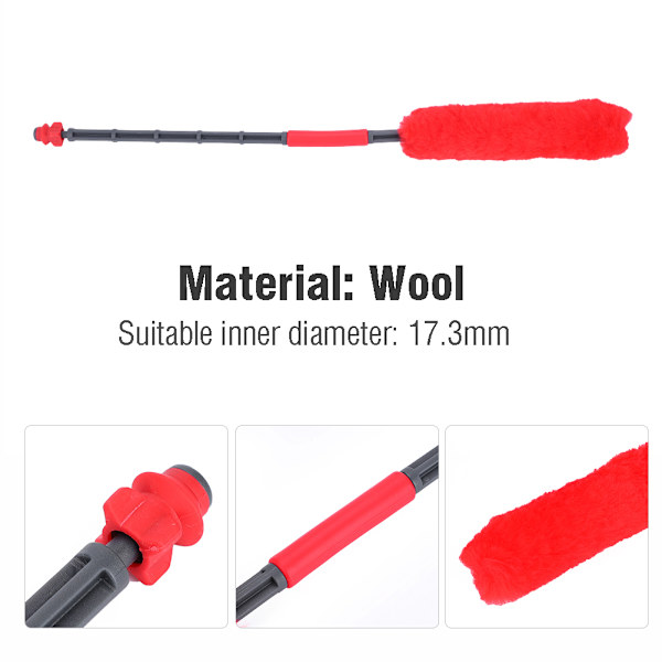 Ull Paintball Barrel Enkel bomullspinne Squeegee Buffer Rengöringstillbehör (röd)