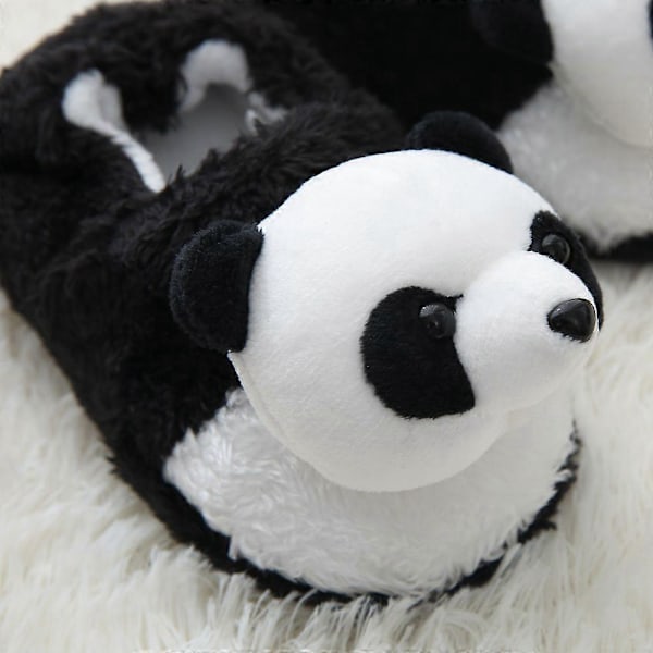 Panda - Plyschdjur Tofflor 26/27 EU, Varma Bomullstofflor för 1-6 År Gamla Barn, Julklappar till Barn, Tecknad Panda Päls Inomhus Tofflor