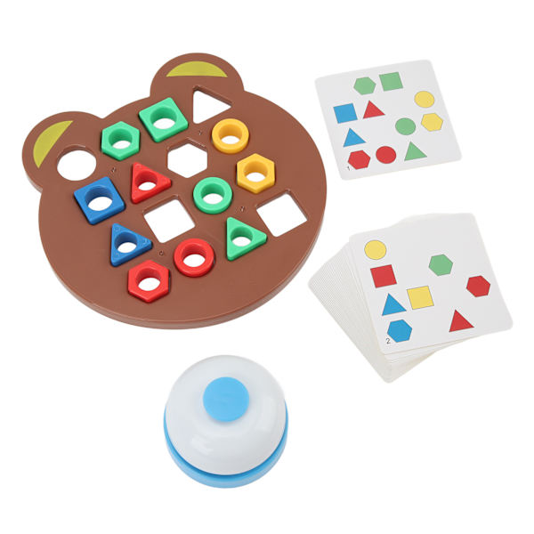 Formmatchningsspel för barn med klocka, geometrisk formmatchningstavla, färgsensorisk pedagogisk leksak för 1-8 år gamla