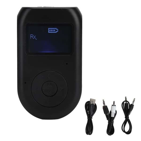 2 i 1 Bluetooth 5.0-adapter mottagare sändare ljudadapter med LCD-skärm handsfree