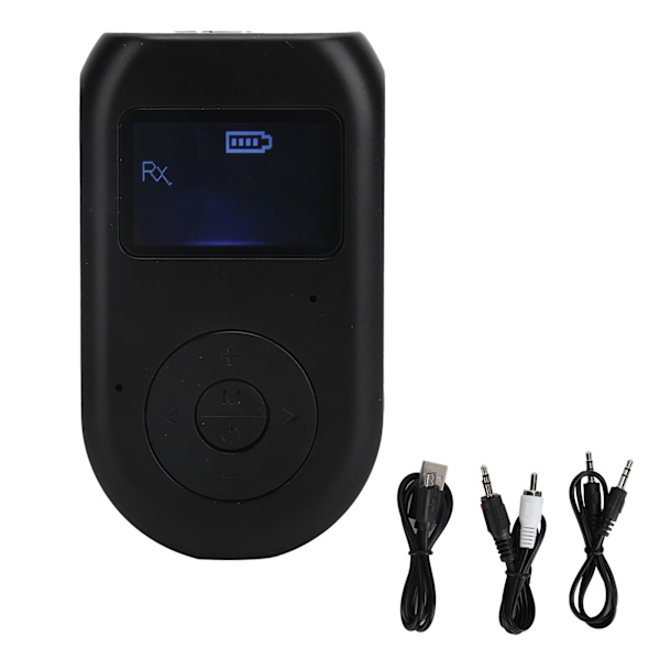 2-i-1 Bluetooth 5.0-adapter mottaker sender lydadapter med LCD-skjerm håndfri