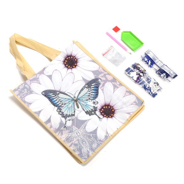 Diamantmaleri Handlepose Gjenbrukbar med Håndtak DIY Foldbar Tote Bag Håndlaget Kunst Håndverk(HBD04 )